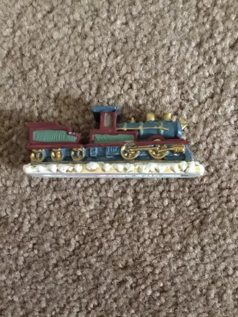 Miniature Locomotive With Coal Car Painted Brass