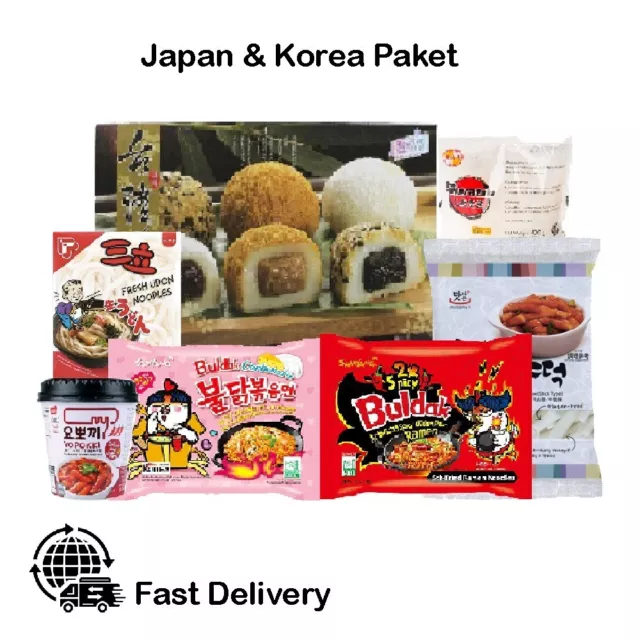 Japan & Korea Mix Paket - Samyang,Topokki,Reiskuchen,MOCHI,Udon,Shirataki Noodle