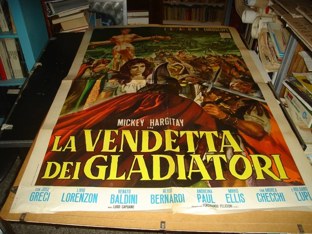 LA VENDETTA DEI GLADIATORI manifesto 2F originale 1964 MICKEY HARGITAY