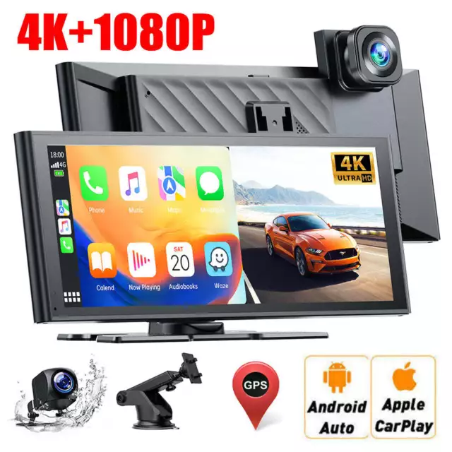 9,26" 4K 1080P Dash Cam Tragbares Autoradio Wireless Apple CarPlay Android Auto