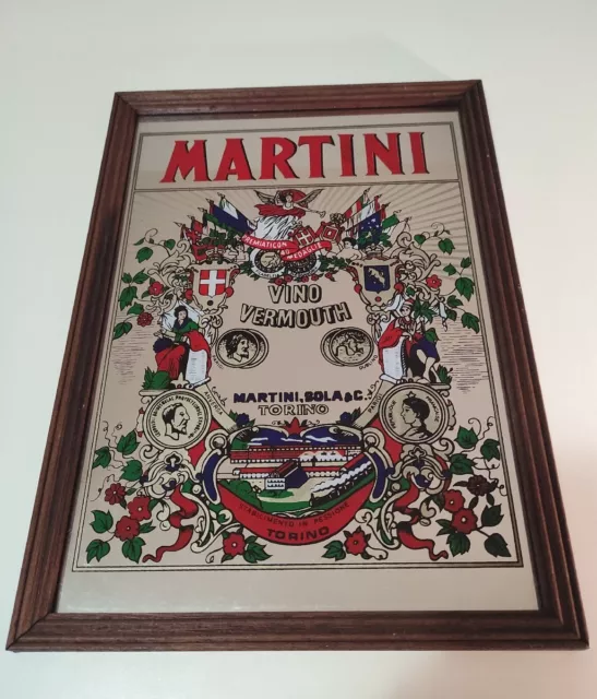 Quadro A Specchio Pubblicitario Martini & Rossi Vermouth Vino London Pub Bar