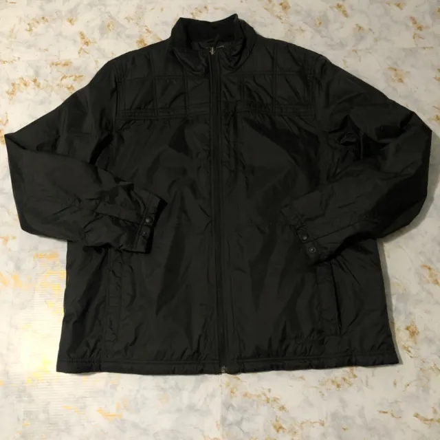 L.L. Bean Jacket Mens Extra Large Black Full Zip Windbreaker Athletic Sport Snap