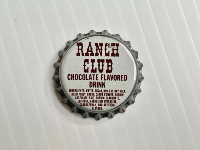 Vintage - Ranch Club Chocolate Drink Bottle Cap *Cork Back* (White In Color)
