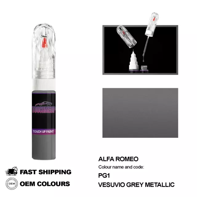 Para Alfa Romeo Modelos Vesuvio Gris Pg1 Pintura De Retoque Pen Scratch Chip Fix