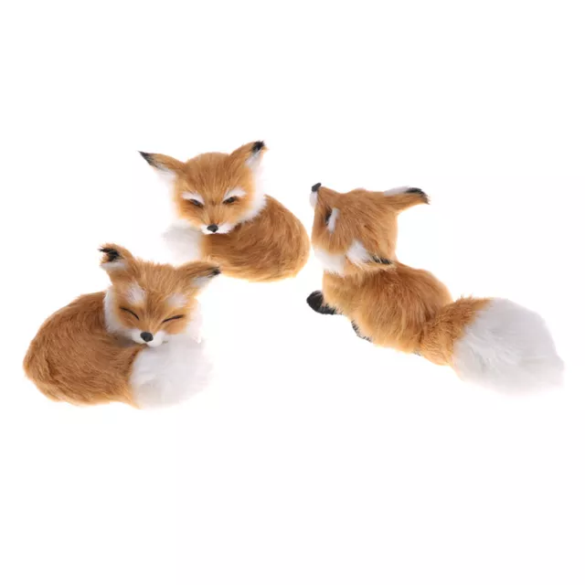 Simulation Furs Squatting Model Toys Fox For Home Decoration Birthday Gift №R Sb