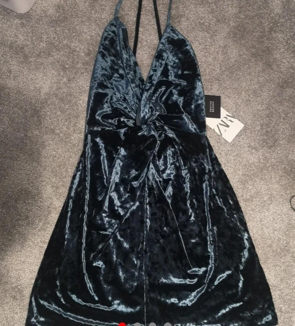 Zara velvet mini best sale dress