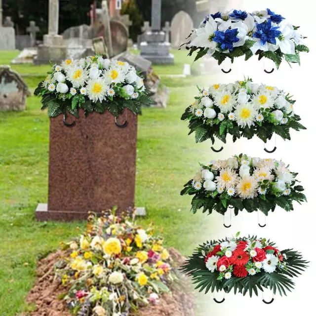 Fiori Cimitero di Natale per Bouquet Poinsettia Rossa Grave U6D1
