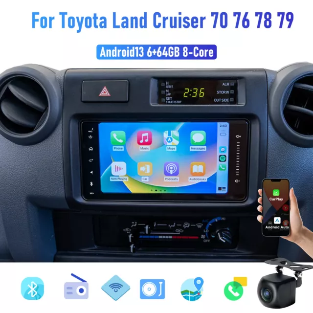 Apple CarPlay Android auto 6/64GB Car radio For Toyota Land Cruiser70 76 78 79