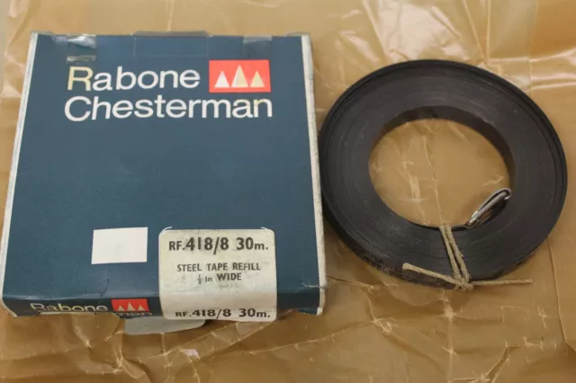 Rabone Chesterman RF. 418/8 30m Black Steel Tape Measure Refill 1/2" Wide