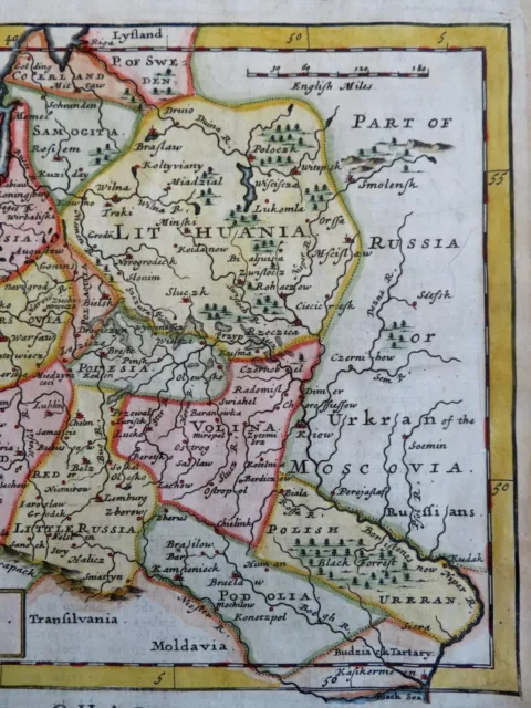 Poland Lithuania Prussia Warsaw Krakow Vilnius Danzig Konigsberg 1701 Moll map 3