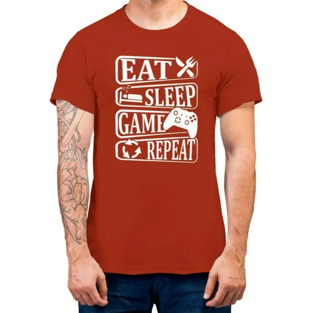 T-shirt uomo Eat Sleep Game Repeat giocatore videogioco divertente 4
