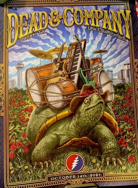 Dead & Company Poster Print Dos Equis Dallas TX 2021 Terrapin Turtle Drum Kit