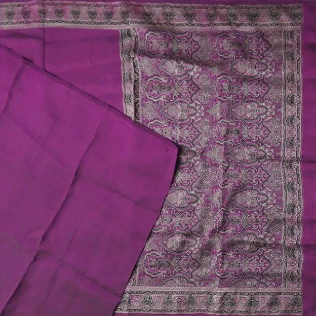 Namaste Vintage Violet Saris 100% Pure Tissé En Soie Sari Indien 5,5 M Tissus