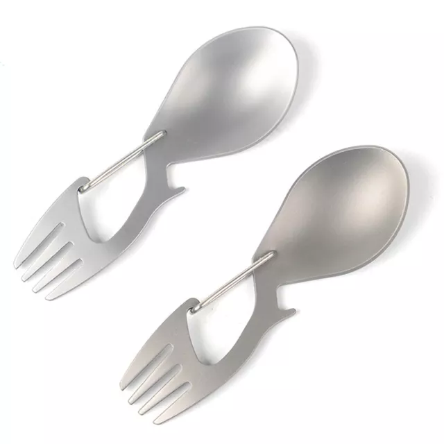 Outdoor Camping Picnic Stainless Steel Fork Spoon Tableware Ultralight Usefu SN❤