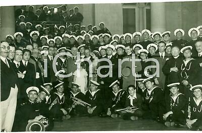 1933 PARIGI Banda musicale della MARINA visita CASA DEGLI ITALIANI *Fotografia