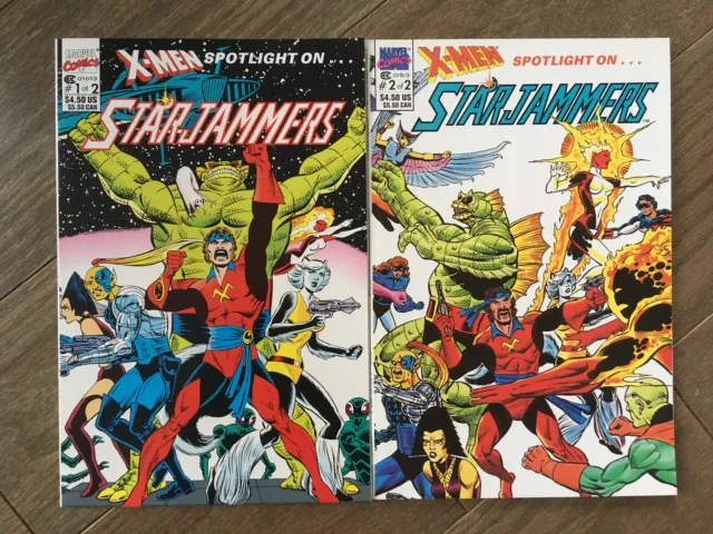 X-Men Spotlight On Starjammers Comic Set #1 & 2 Marvel Comics 1990 Dave Cockrum