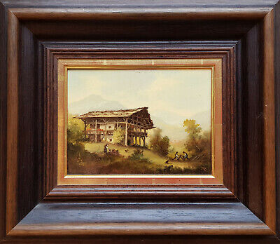 Rahmen Sig Altes Gemälde von Arno Paulig 1911-1999 am Chiemsee 10 x 15 cm 