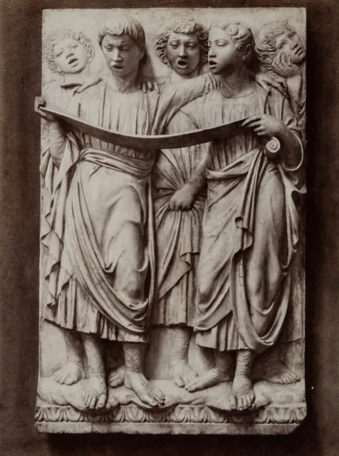 FRATELLI ALINARI (19 secolo), ragazzi cantanti, Duomo di Firenze, 1880 circa, carta albumina