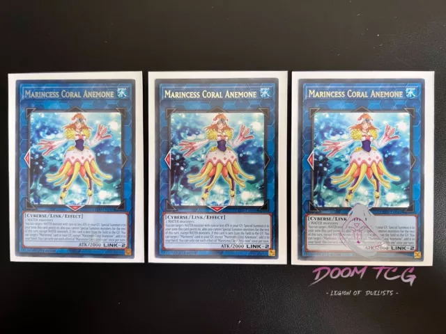 Yugioh Marincess Coral Anemone LED9-EN041 1st Ed (x3) Blue Maiden Deck/Archetype