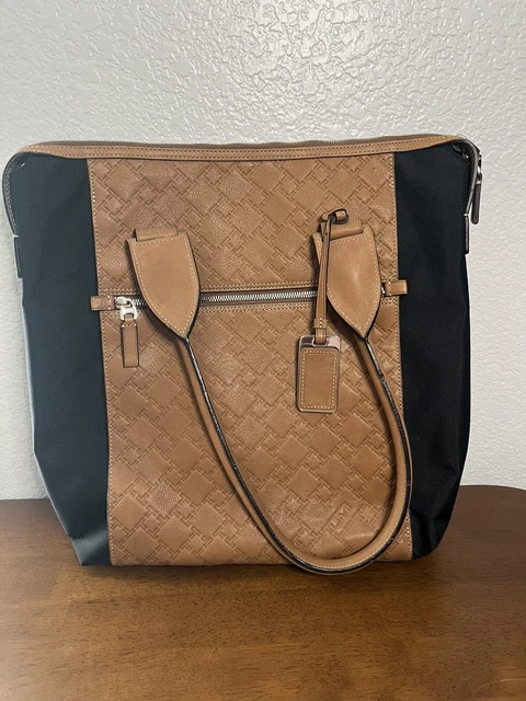 TUMI Tote Laptop Carry On Bag with Luggage Trolly Sleeve Brown Black