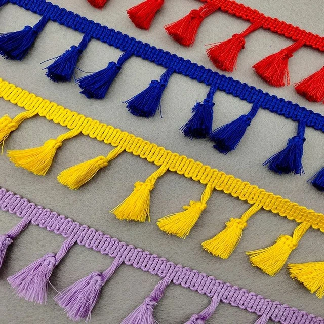 Lace Ribbon Tassel Fringe Ethnic Trim Ribbon Sewing Curtain Decorative Diy 2yard