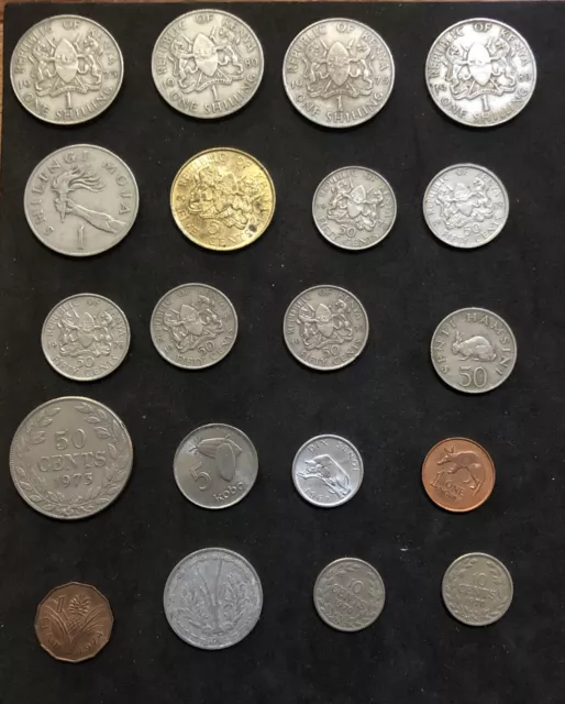 1963-1980 Lot Of 20 Africa Coins-Kenya,Tanzania,Liberia,Zambia,Congo,Swaziland 1963-1980 Lot Of 20 Africa Coins-Kenya,Tanzania,Liberia,Zambia,Congo,Swaziland
