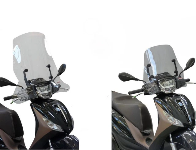 Pare-brise Fumé Pour Piaggio Medley 125-150 à Partir De 2020 - H. 280 X L. 375 Cm, épaisseur 3 Mm