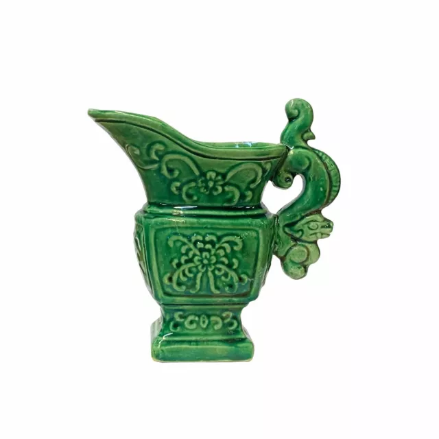 Chinese Green Color Ceramic Ancient Style Wine Cup Shape Display ws1807