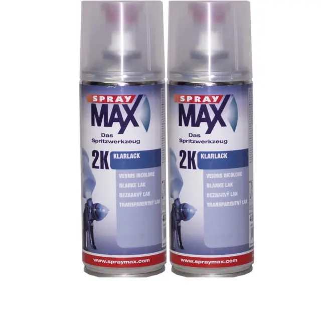 Kwasny Vernis Transparent 2 X 2K Voiture 400ml Avec Durcisseur Spraymax De