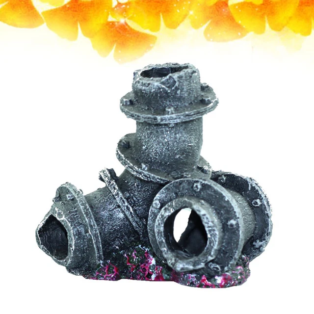 Fish Tank Pipe Sculpture Shrimp Hiding Cave Aquarium Landscape Water