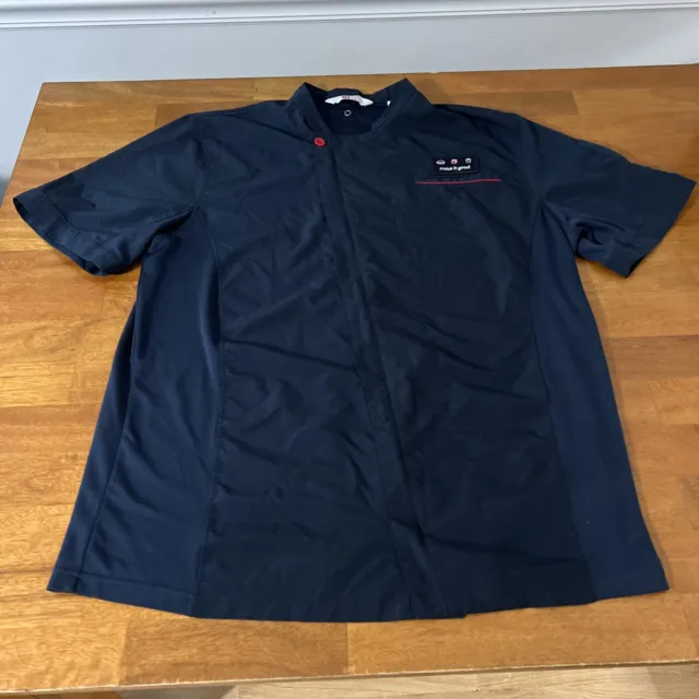 Chick-Fil-A Team Style Shirt Adult Size Large Dark Blue Chef Cook Full Zip Top