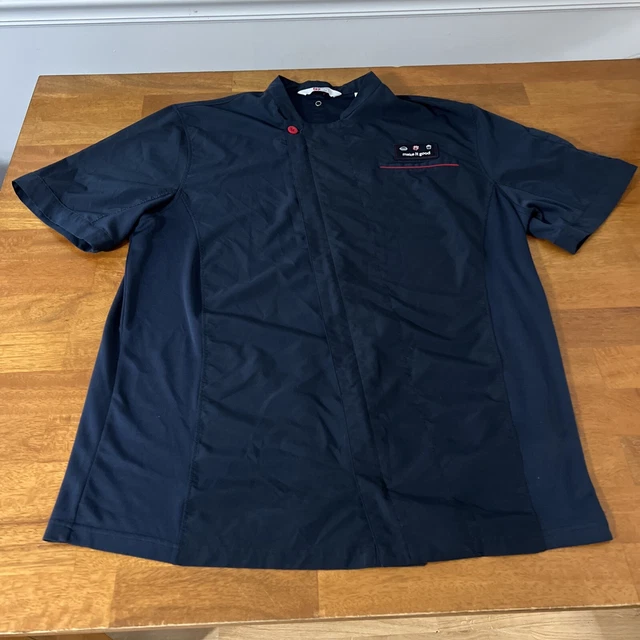 Chick-Fil-A Team Style Shirt Adult Size Large Dark Blue Chef Cook Full Zip Top