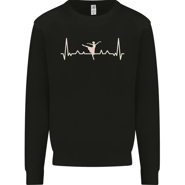 Ballerina Dancer ECG Dancing Ballet Pulse Kids Sweatshirt Jumper