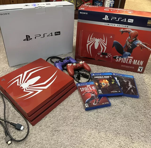 Sony PlayStation 4 PS4 Pro 1TB Marvel Spider-Man Limited Edition Game Console Sony PlayStation 4 PS4 Pro 1TB Marvel Spider-Man Limited Edition Game Console