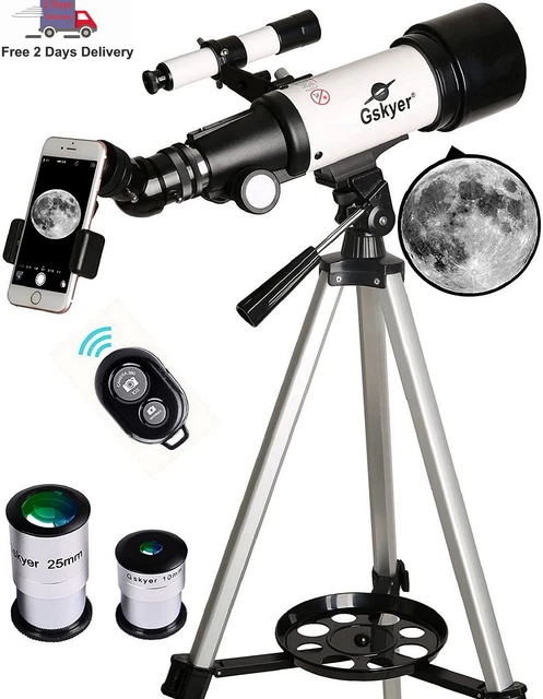Telescope, 70Mm Aperture 400Mm AZ Mount Astronomical Refracting Telescope for Ki