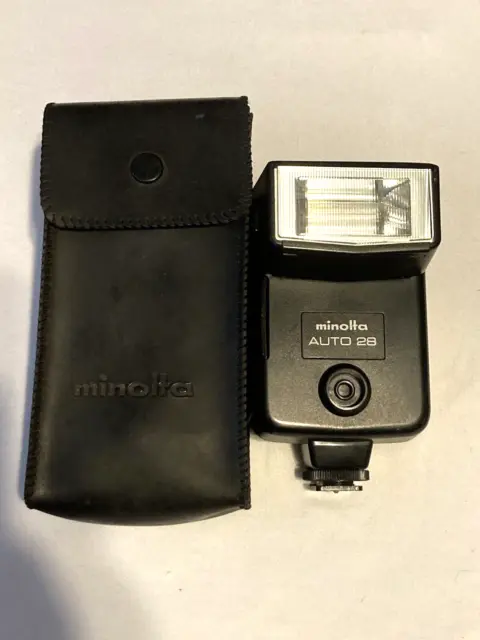 Minolta Auto 28 Flash with Soft Case Black Japan