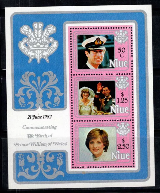 Nioué 1982 Mi. Bl. 58 Bloc Feuillet 100% Neuf ** Prince William, Diana