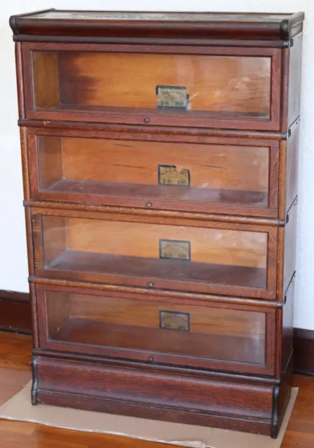 Antique Globe Wernicke Tiger Oak D 299 barrister bookcase - 4x 8.5" sections