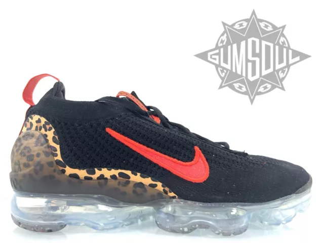 NIKE W AIR VAPORMAX 2021 FK FLYKNIT LEOPARD BLACK HABANERO RED DH4090 001 sz 8