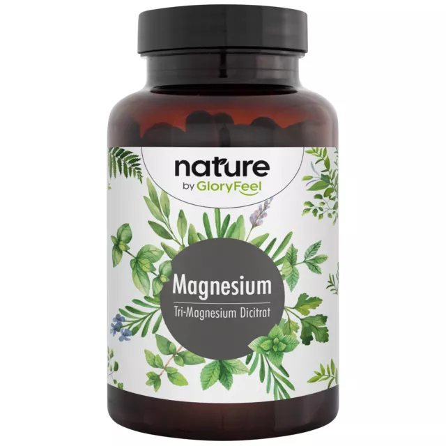 Citrato di Magnesio 180 capsule con Magnesio Elementare e Vitamina B12 B6 Vegan