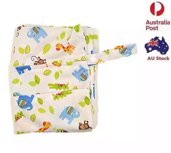 Washable Wet Nappy Bag Zip Reusable Waterproof Swimmer Twin Zipper Tote Dry Bag