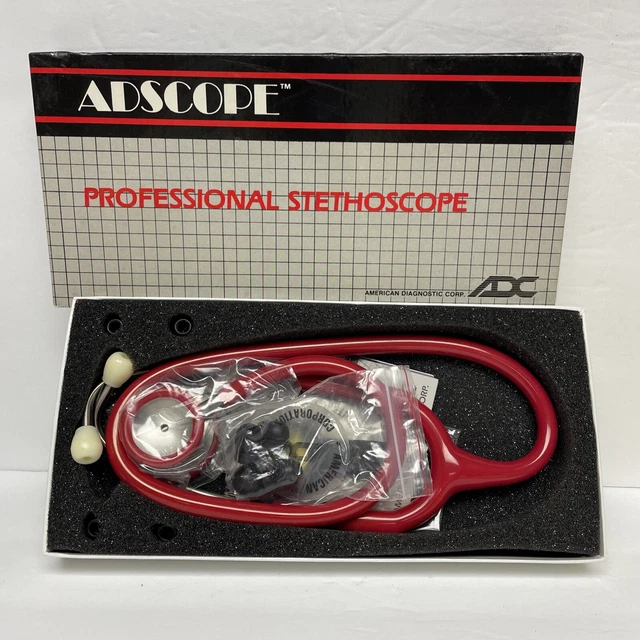 ADC Adscope Profesional Stethoscope #602R Adult 22" Red Open Box