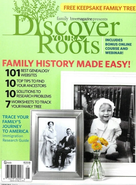 DISCOVER YOUR ROOTS Magazine Ancestry Genealogy Research Worksheets ...