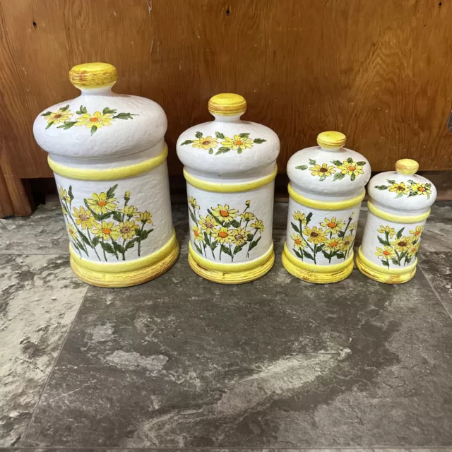 10 Piece Vintage Sears Roebuck Pots, Pans And Lids Set Golden Mustard Yellow