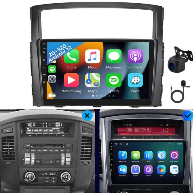 For Mitsubishi PAJERO 4 2006-2014 Android 12 Carplay Car Radio GPS WiFi + Camera