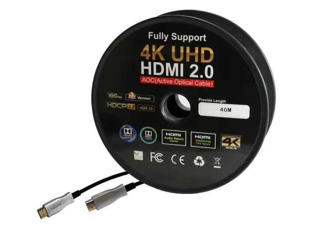 49 to 328FT HDMI AOC Cable Active Fiber Optic HDTV 4K 60Hz 18Gb HDR ARC HDCP 2.2