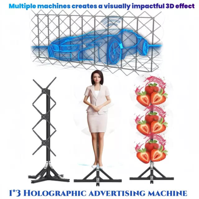 3D Holographic Fan Hologram Projector LED Photo Video Fan Advertising Sign AU