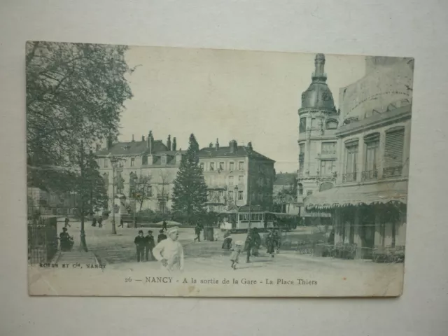 Carte Postale  /  Nancy A La Sortie De La Gare  La Place Thiers     Tramway