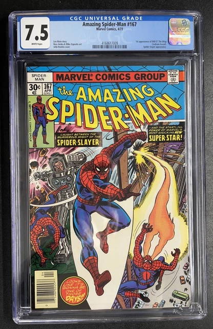 Marvel Comics Amazing Spider-Man 167 CGC 7.5 1st App Will O' The Wisp Romita Art