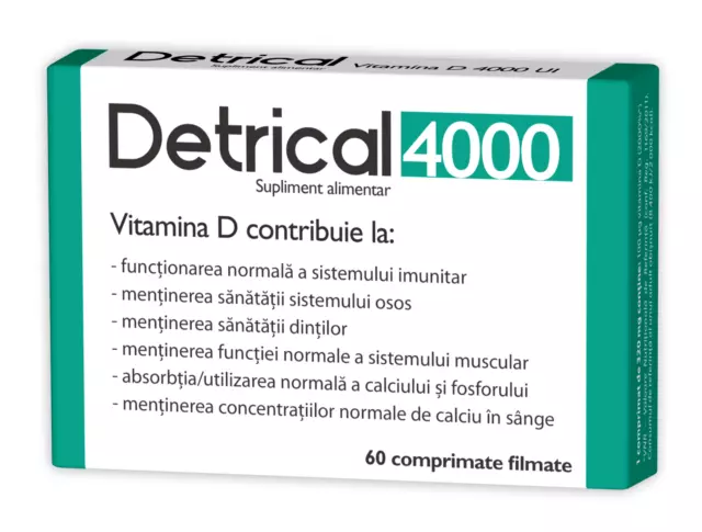 Vitamine D3 4000 UI, Detrical, 60 comprimés, Zdrovit